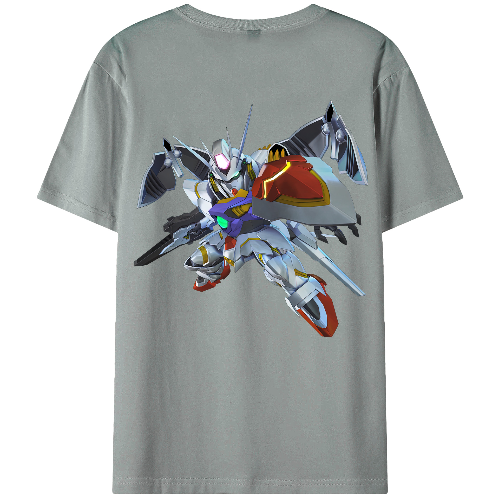 （画像用） 機動戦士ガンダム Mobile Suit Gundam 綿100％ メンズ半袖Tシャツ（バックプリント） 通気性
